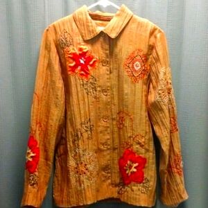 Fall Embroidered Button Down Shirt